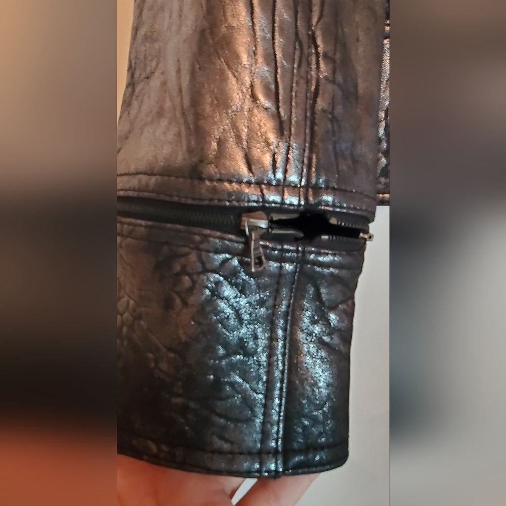 ROBERT RODRIGUEZ -size 6- metalic leather jacket 100%leather - Picture 10 of 12